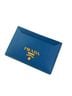 Prada Blue Women's Vitello Move Leather Small Card Case Wallet One size - photo 1