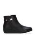 Andrea Black Women's Wedge Leather Booties Size 5 - photo 1