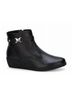 Andrea Black Women's Wedge Leather Booties Size 5 - photo 3