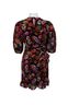 Marella 100% Polyester Floral Black Orange Pink Purple Cocktail Dress Size 4 - photo 3