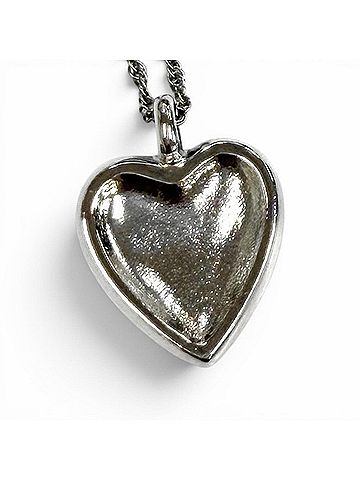 Chanel CHANEL C24K Coco Mark Heart Lace Necklace Pendant, Silver and Black, Made in France, Women's (view 2)