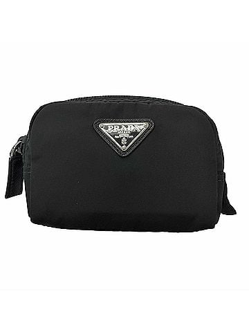 Prada PRADA 1ND339 Micro Re-Nylon Triangle Logo Plate Silver Hardware Pouch Coin Purse Current Model Black Men's (view 1)