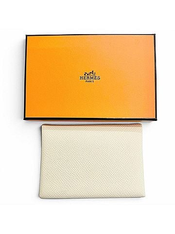 Hermès HERMES Calvi Duo Veau Epsom Craie Silver Hardware Compact Wallet/Coin Case W Stamp Made in France Women's with Box (view 2)