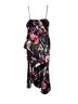 Parker 100% Polyester Floral Black Pink Purple White Green Cocktail Dress Size 4 - photo 2