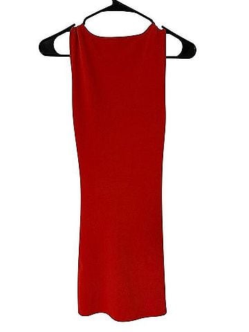 Zara Red Ruched Mini Dress Casual Dress (view 2)