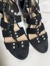 Loeffler Randall 100% Leather Black Silver Sandals Size 7 - photo 7