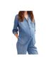 Hatch 100% Cotton Blue Jumpsuit Size 0 - photo 1