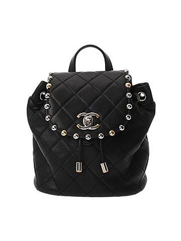 Chanel CHANEL Matelassé Small Backpack, Black, A57156, Women's, Calfskin, Backpack/Daypack, AB Rank, Used, Ginzo (view 1)