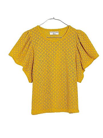 Madewell Texture & Thread Eyelet Flutter-Sleeve Top Short Sleeve Top (view 1)