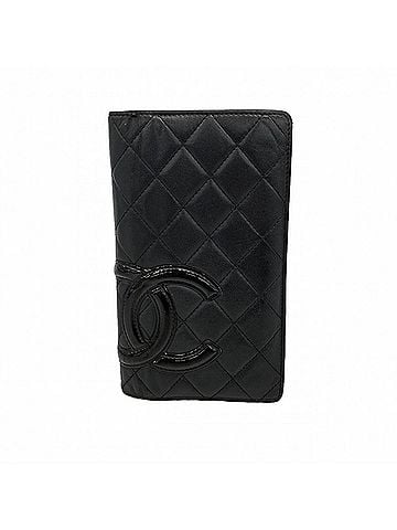 Chanel Chanel Cambon Lambskin Long Wallet, Black, Women's (view 1)