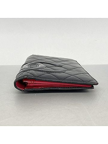 Chanel Chanel Cambon Lambskin Long Wallet, Black, Women's (view 2)