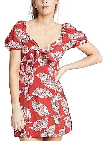 J by J.O.A. Tropical leaf Casual Dress (view 1)