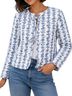 Caroline Constas Floral White Blue Jacket Size M - photo 1