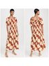 Rhode 100% Cotton Floral Red Orange Casual Dress Size L - photo 4