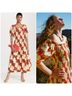 Rhode 100% Cotton Floral Red Orange Casual Dress Size L - photo 3