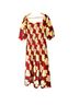 Rhode 100% Cotton Floral Red Orange Casual Dress Size L - photo 2