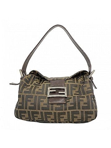 Fendi Fendi Zucca Nylon Canvas Handbag, Brown, Women's (view 1)