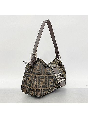 Fendi Fendi Zucca Nylon Canvas Handbag, Brown, Women's (view 2)