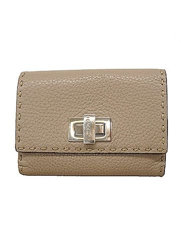 Fendi Fendi Tri-fold Wallet Selleria Leather Greige Women's (view 1)