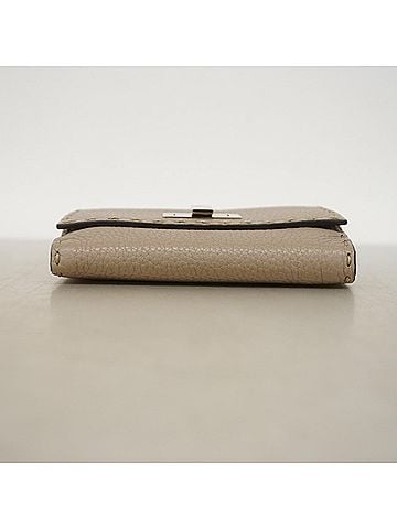 Fendi Fendi Tri-fold Wallet Selleria Leather Greige Women's (view 2)