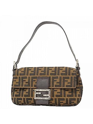Fendi Fendi Zucca Nylon Canvas Handbag, Brown, Women's (view 1)