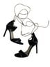 Stuart Weitzman 100% Suede Black Gold Sandals Size 7 1/2 - photo 9