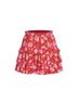 LoveShackFancy 59% Viscose 41% Rayon 100% Polyester Floral Red Pink Casual Skirt Size XS - photo 1