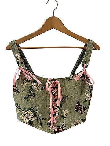 Cider Coquette Lace-Up Corset Tank Top (view 1)