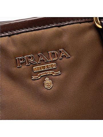 Prada Vitello Daino Trimmed Tessuto Satchel (view 2)