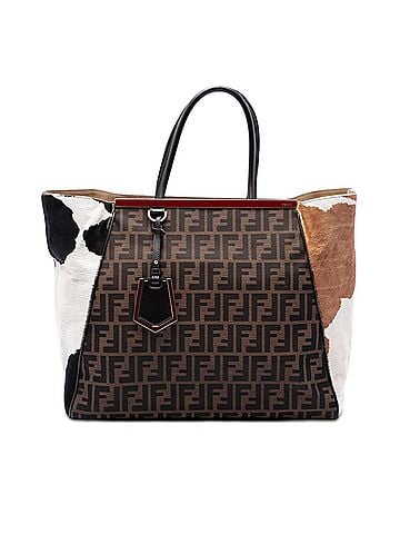 Fendi Large Zucca Canvas Ponyhair 2Jours Tote (view 1)