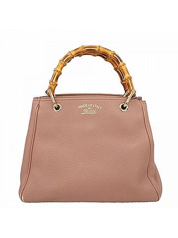 Gucci Gucci Bamboo Handbag 336032 Leather Pink Champagne Women's (view 1)