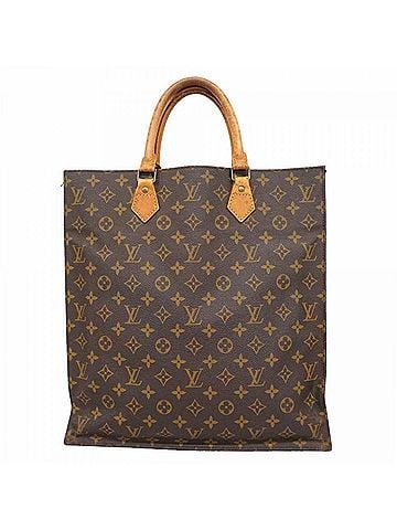 Louis Vuitton Louis Vuitton Monogram Sac Plat Tote Bag M51140 Brown Women's (view 1)