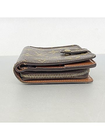 Louis Vuitton Louis Vuitton Monogram Compact Zip Wallet M61667 Brown Women's (view 2)