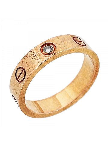 Cartier Cartier Mini Love Ring, 1PD, 18KPG Pink Gold, Diamond, Women's (view 1)