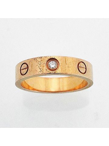 Cartier Cartier Mini Love Ring, 1PD, 18KPG Pink Gold, Diamond, Women's (view 2)