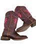 Ariat 100% Leather Solid Brown Pink Boots Size 7 - photo 2