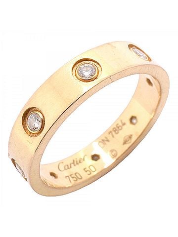Cartier Cartier Mini Love Ring, Full Diamond, 18K Yellow Gold, Size #50, Women's (view 1)