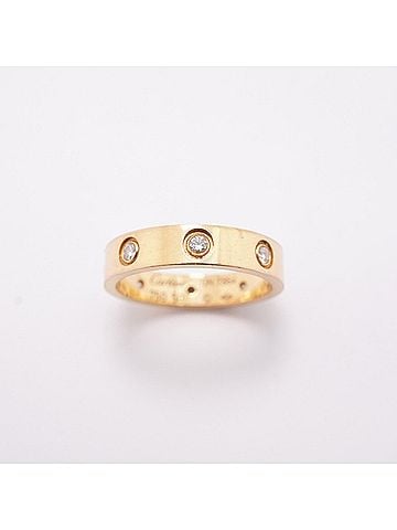 Cartier Cartier Mini Love Ring, Full Diamond, 18K Yellow Gold, Size #50, Women's (view 2)