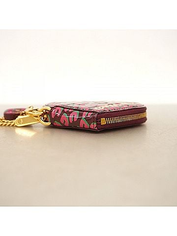Louis Vuitton Louis Vuitton Vernis Leopard Portemonnaie Coeur Wallet/Coin Case M91474 Bordeaux Pink Women's (view 2)