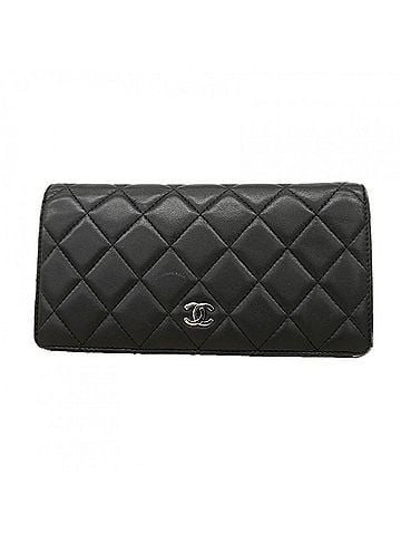 Chanel Chanel Matelassé Lambskin Long Wallet, Black, Women's (view 1)