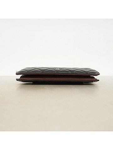 Chanel Chanel Matelassé Lambskin Long Wallet, Black, Women's (view 2)