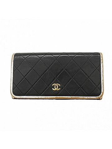 Chanel Chanel Matelassé Lambskin Long Wallet, Black, Women's (view 1)