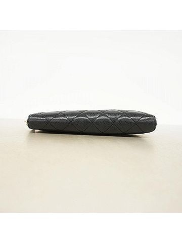 Chanel Chanel long wallet, Matelassé caviar leather, black, women's. (view 2)