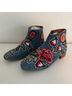 Jeffrey Campbell Floral Blue Red Ankle Boots Size 8 - photo 3
