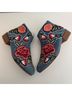 Jeffrey Campbell Floral Blue Red Ankle Boots Size 8 - photo 5
