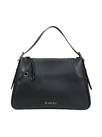 Gucci Gucci Large GG Emblem Tote Bag, Handbag, Leather, 815217, Black, Women's, GUCCI, Used (view 1)