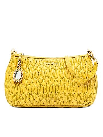 Miu Miu Matelasse Nappa Crystal Charm Shoulder Bag (view 1)