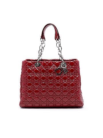 Dior Large Patent Cannage Soft Zipped Lady Dior Shopping Tote (view 1)