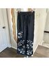 Johnny Was 100% Linen 100% Polyester Floral Black Cargo Pants Size S - photo 3
