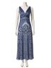 Caroline Constas 100% Polyester Paisley Blue Cocktail Dress Size L - photo 1